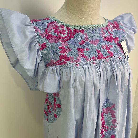 Mi Golondrina Soledad Blouse Blue - Picture 2 of 11